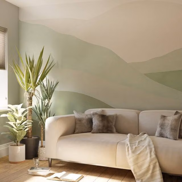 Superfresco Easy Beyond the Horizon Duck Egg Print To Order Mural in Blue and Green, W: 300 cm, H: 280 cm – 1
