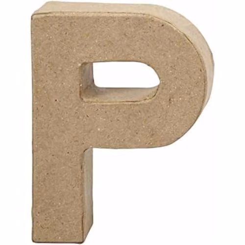 Creativ Small Letter P in Beige, H: 10 cm, W: 7.7 cm, Depth: 1.7 cm