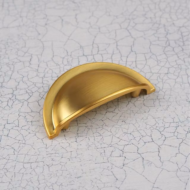 Handle & Home Cup Handle and Matching Knobs in Dark Brushed Brass, 95mm