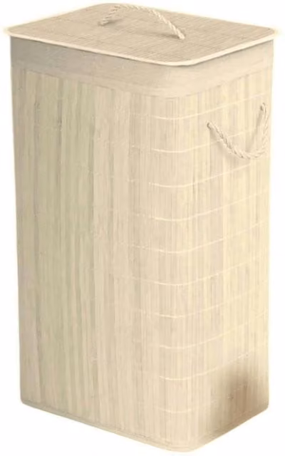 HomeSpace Direct Bamboo Laundry Hamper in White