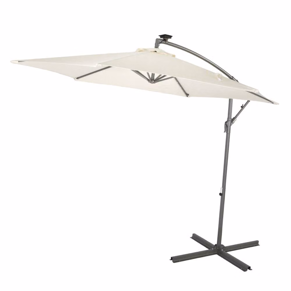 Home Garden Direct SYROS Parasol with LED Lamps in Cream/Beige, W: 300 cm, H: 252 cm – 2