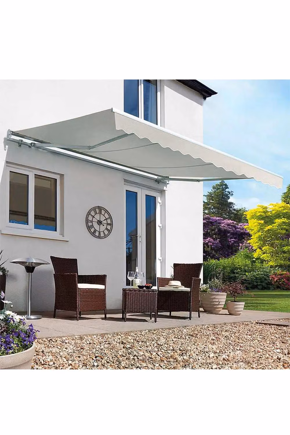 Living and Home Grey Window and Door Awning Canopy with Aluminium Brackets and UV Resistant Polyester Fabric – 2