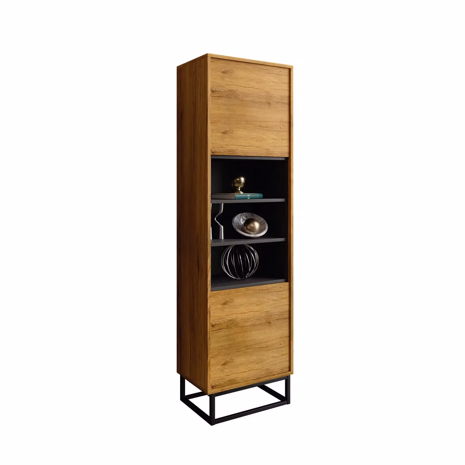 Mex Furniture LTD Industrial Loft Display Cabinet in Brown, Height: 175 cm – 3