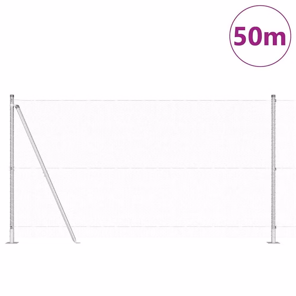 Berkfield Home Silver Galvanised Steel Hexagon Fence, H: 120 cm x L: 50 m – 2