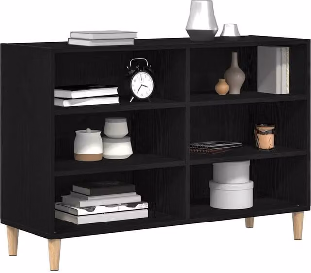 Berkfield Home Black Oak Sideboard, W/D/H: 103.5 x 35 x 70 cm – 1