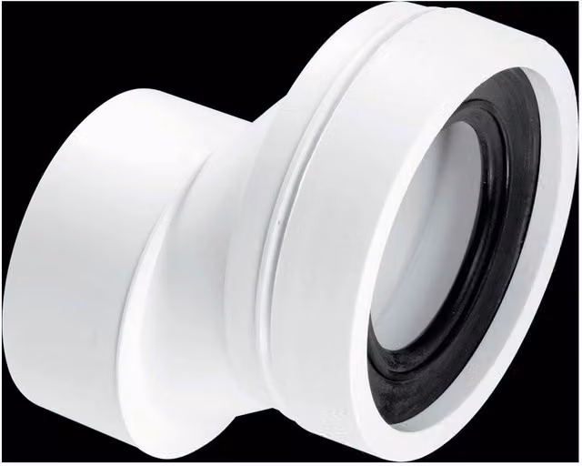 McAlpine 40mm Offset Rigid WC Connector in White