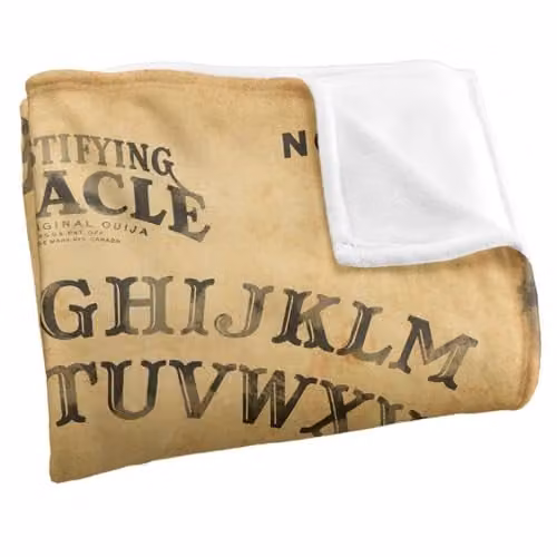 Hasbro Ouija Vintage Super Soft Fleece Throw Blanket, White, W/D/H: 152 x 127 cm – 2