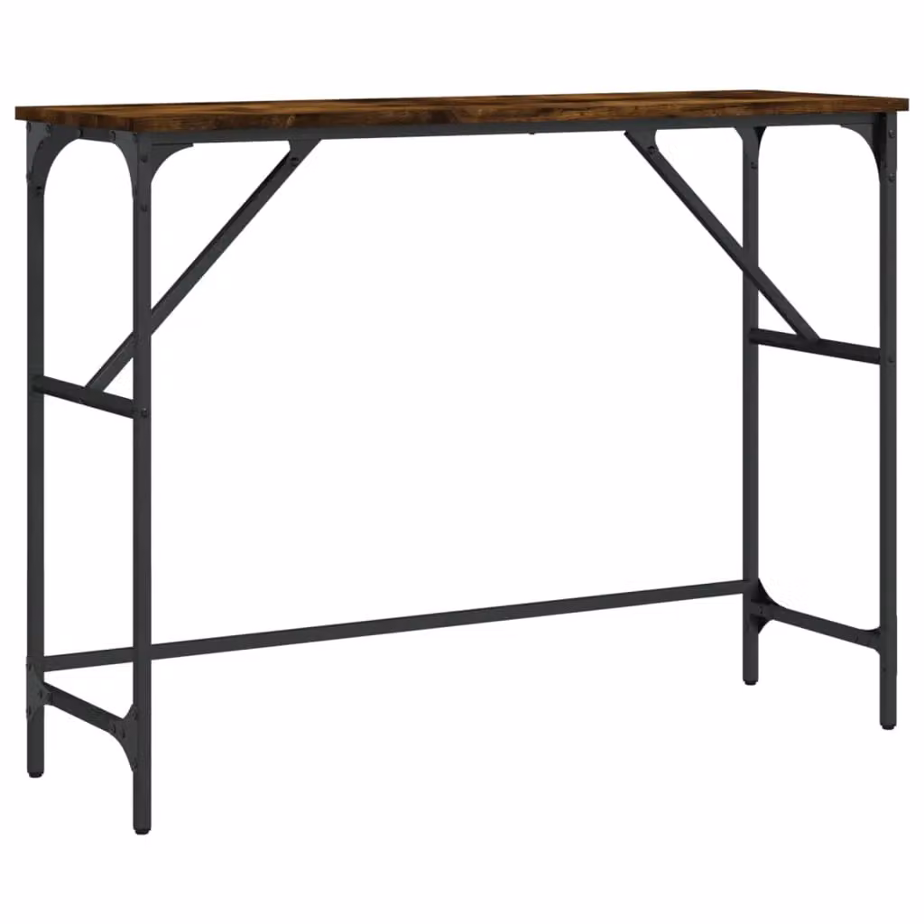 Berkfield Home Smoked Oak Console Table in Brown, W/D/H: 100 x 32 x 75 cm – 2