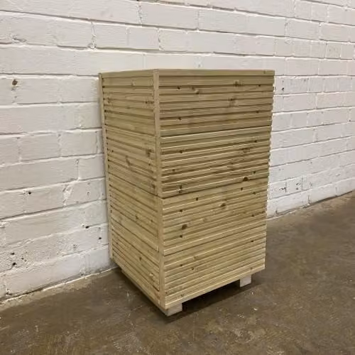 Planter Potters Small Tall Wooden Decking Planter Tub in Brown – 3