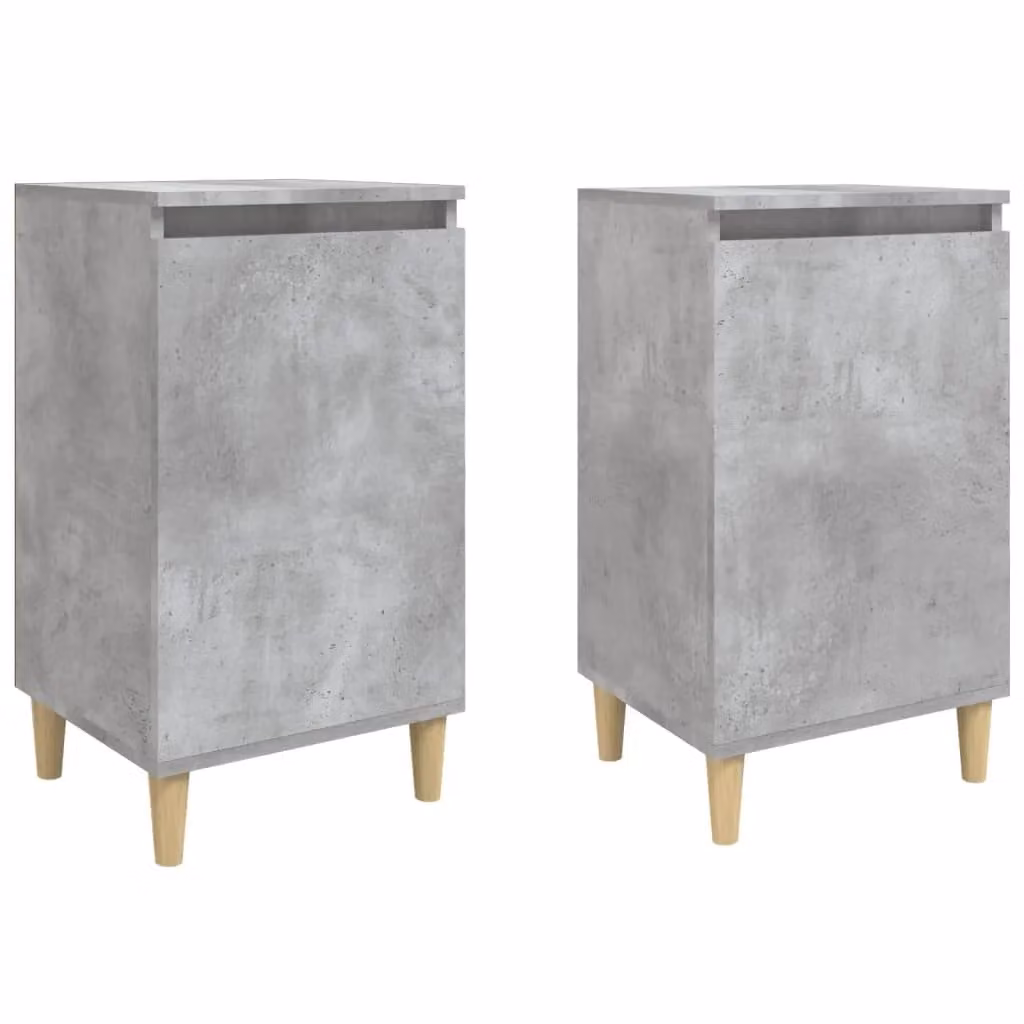 Berkfield Home Set of 2 Bedside Cabinets in Concrete Grey, W/D/H: 40 x 35 x 70 cm – 2