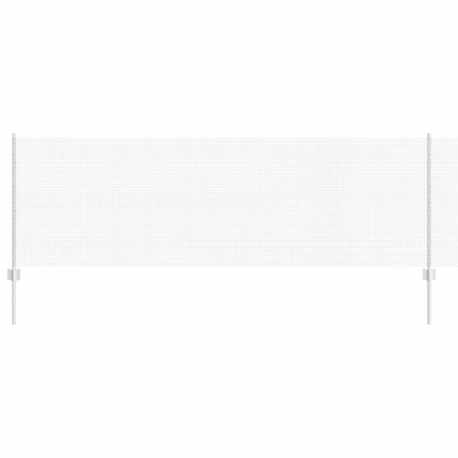 Berkfield Home Galvanised Steel Welded Wire Fence with 5 U-Profile Posts, Silver, W: 10 m, H: 0.8 m – 2