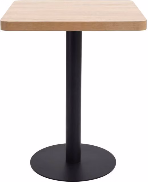 Berkfield Home Bistro Table in Light Brown, W/D: 60 x 60 cm