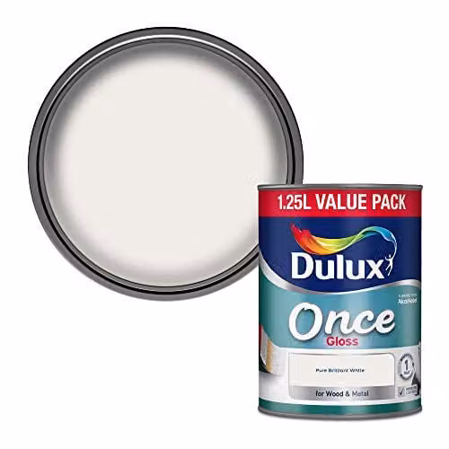 Dulux Once Gloss Paint for Wood and Metal, White, 1.25 l