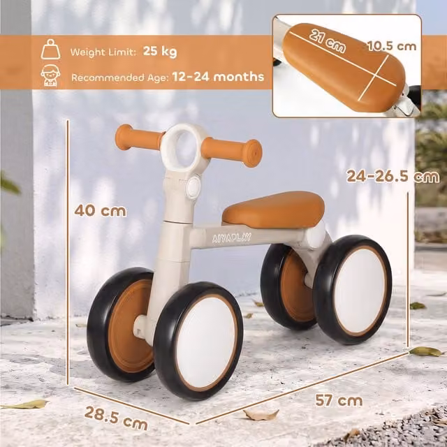AIYAPLAY Lightweight Foldable Balance Bike with Aluminium Frame and EVA Foam Wheels in White
