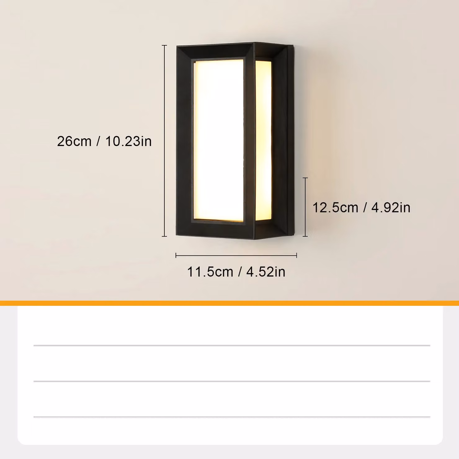 Pheashine 2 Pack Modern Rectangular LED Outdoor Wall Lights in Black, 18W Warm White – 4