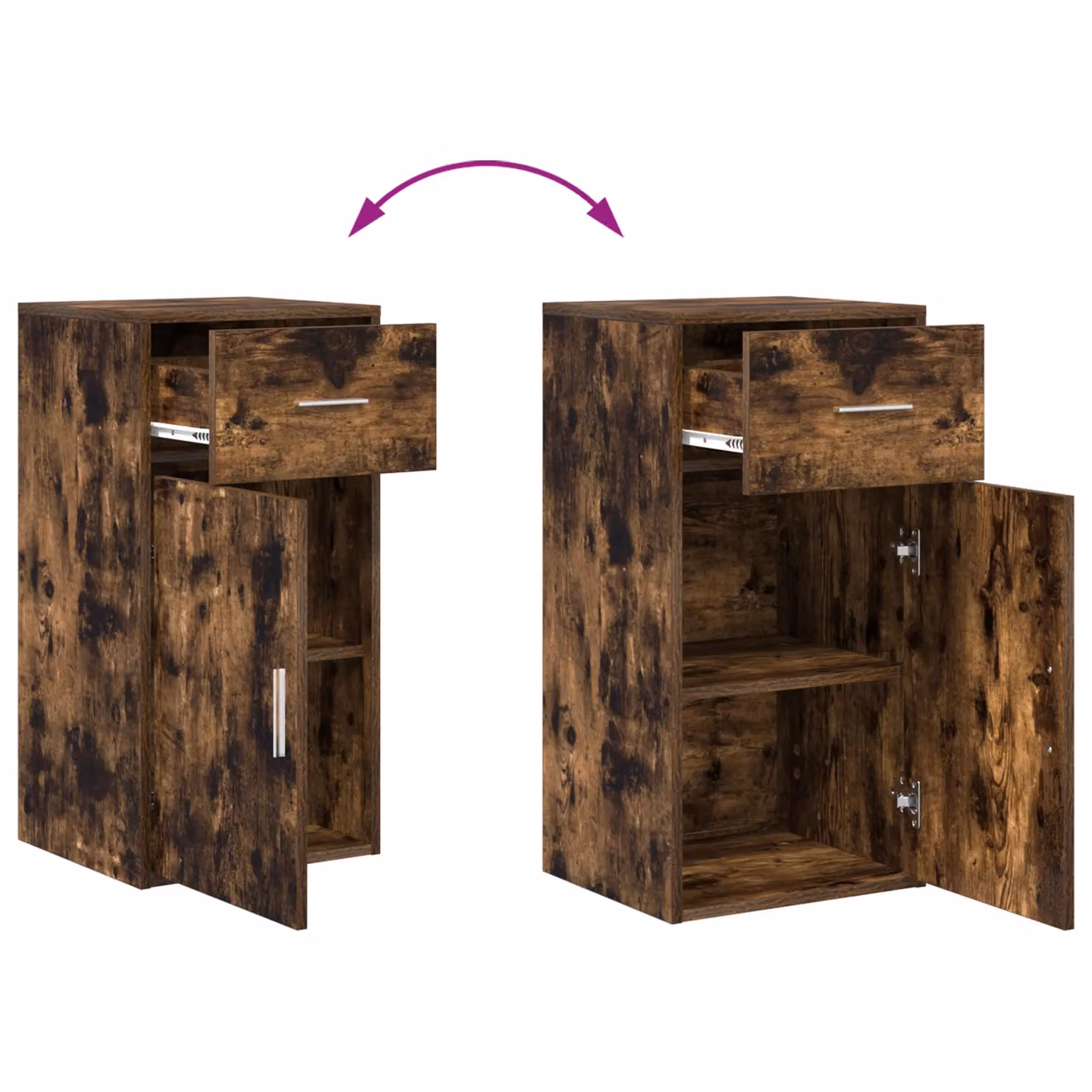 Berkfield Home Smoked Oak Rustic Storage Cabinet in Brown – 5