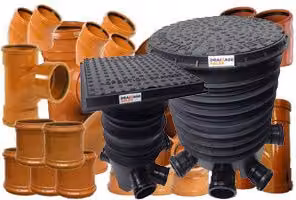 FloPlast Site Starter Pack with 110mm Black Plastic Inspection Chambers