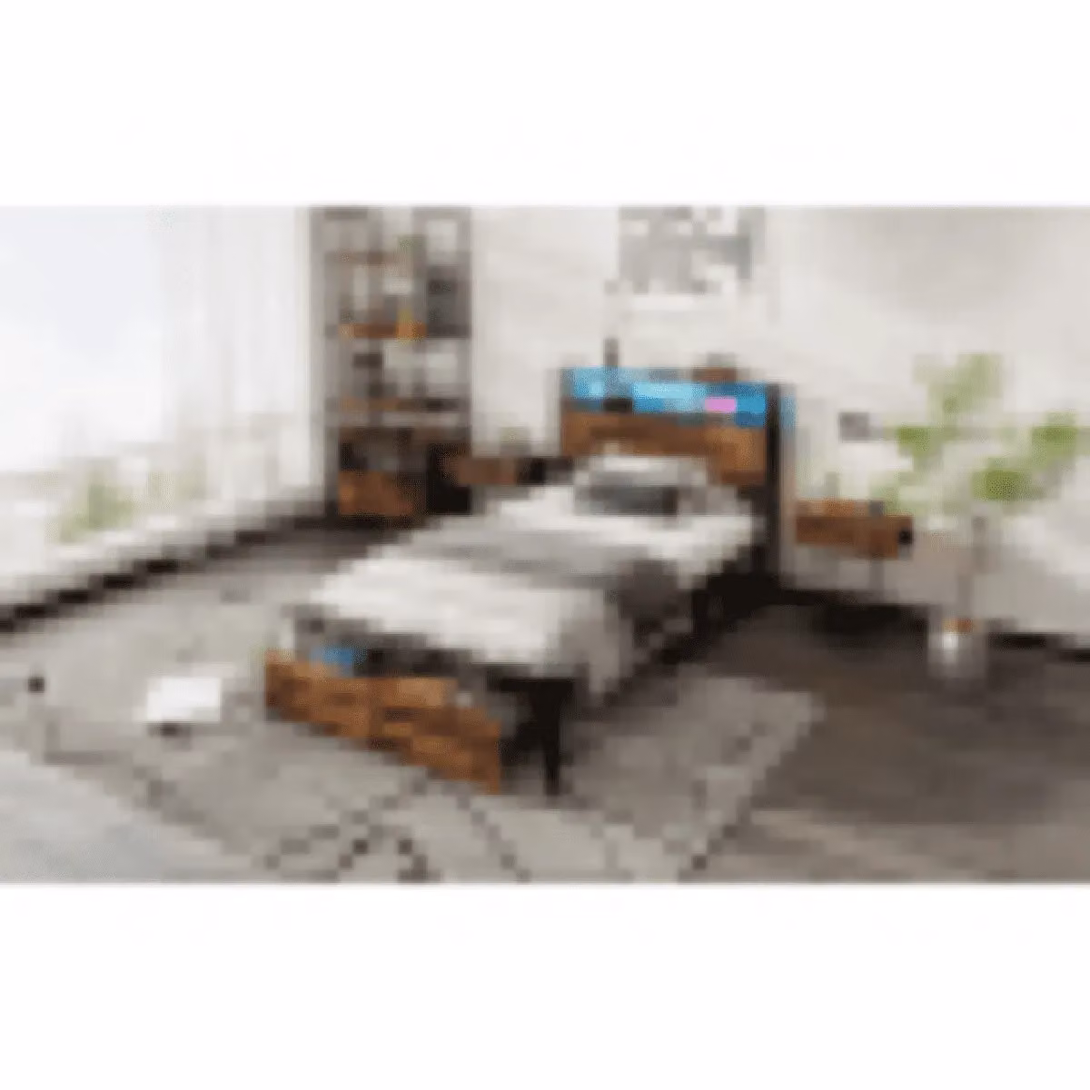 Matteo Metal Single Bed in Black with LED Light Strip, Storage Drawer and USB/Type C Ports, W/D/H: 90 x 190 x 105 cm – 5