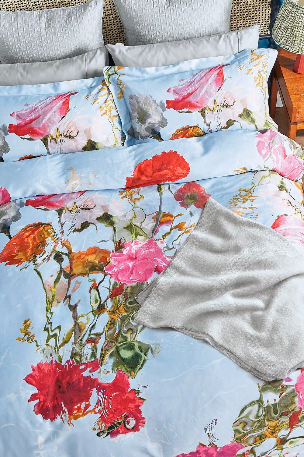 Ted Baker Floating Floral Mako Satin Cotton Duvet Cover and Pillowcase Set, Multicolour, W: 180 cm, H: 200 cm – 3