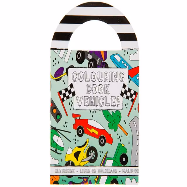 LG-Imports Pack of 12 Multicolour Vehicle Colouring Mini Books with Stickers for Children