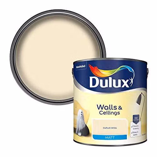 Dulux Matt Emulsion Water Based Dispersion Paint in White, 2.5 Litres