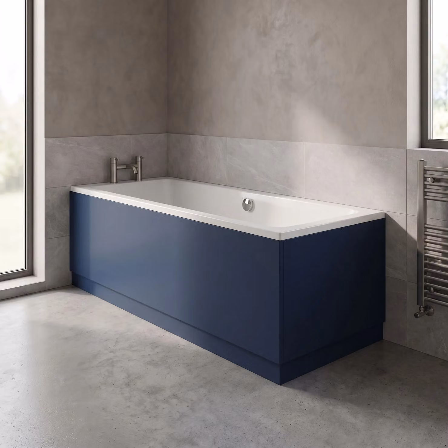 Balterley Edge/Power Straight End Bath Panel and Plinth in Blue – 4