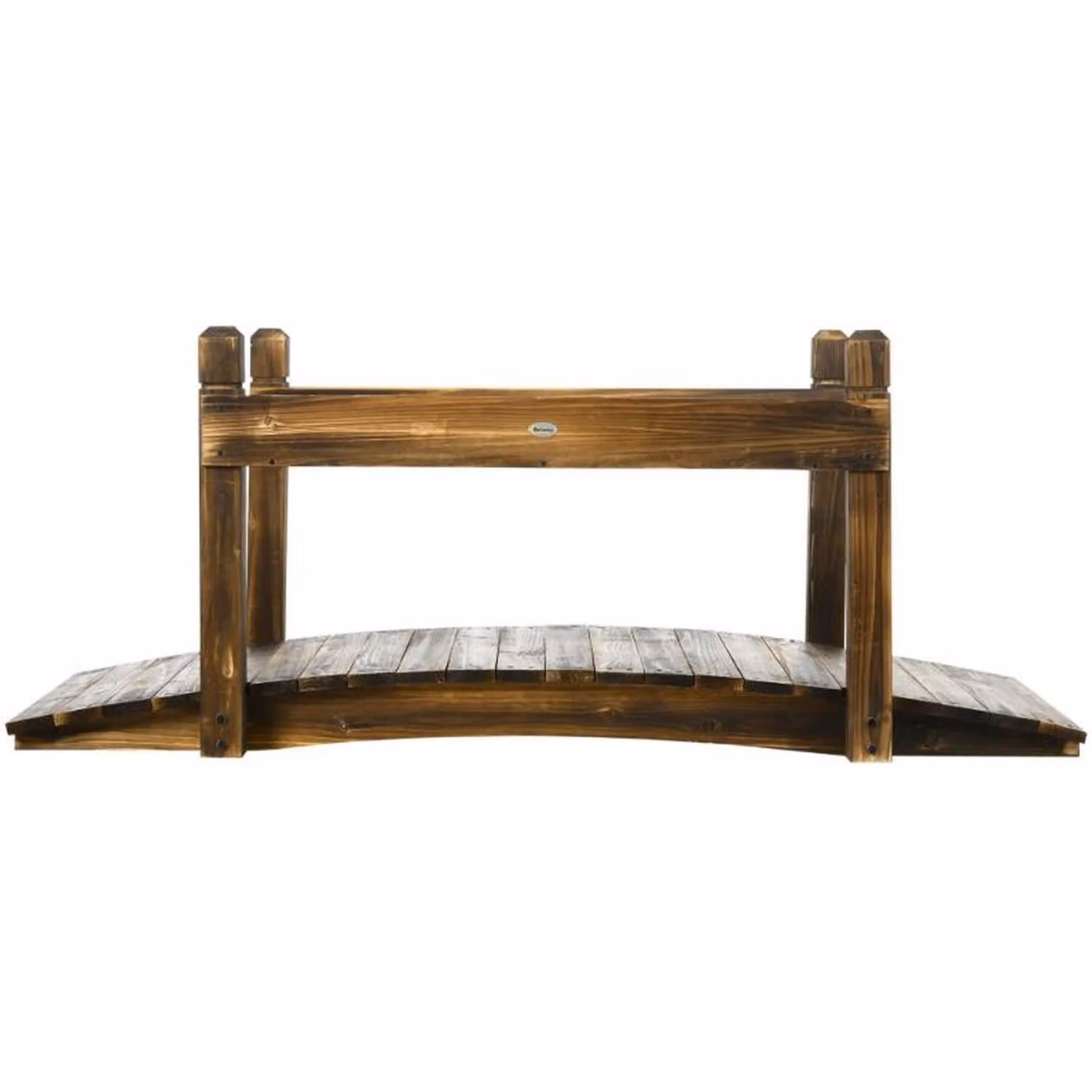 Chilli Seating 5ft Wooden Garden Bridge with Planters and Safety Railings in Brown – 2