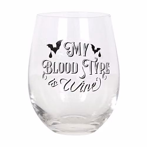 Something Different My Blood Type is Wine Stemless Glass Tumbler, Transparent