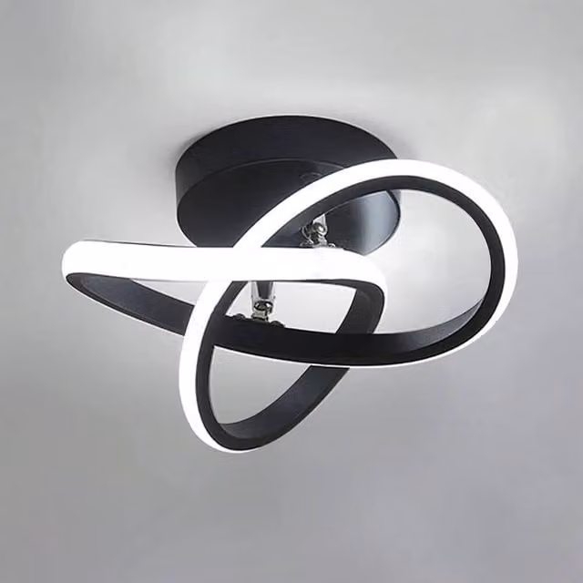 Kelvenix Modern LED Ceiling Light in Black with Warm White Light