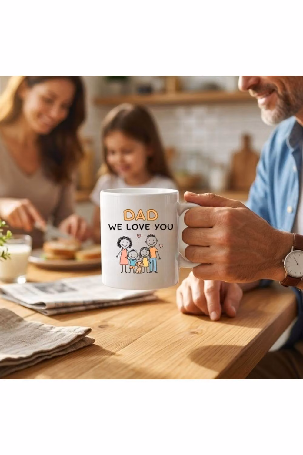 Dyzi Dad We Love You Ceramic Coffee Mug in White – 2