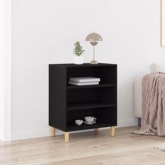 Berkfield Home Black Oak Sideboard, W: 57 cm, D: 35 cm, H: 70 cm – 1