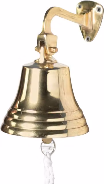 Maison & White Gold Metal Wall Mounted Traditional Nautical Ship Bell