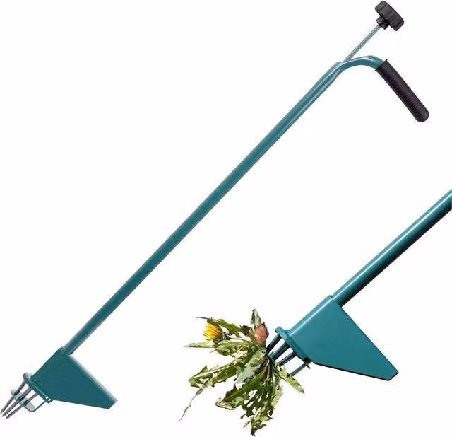 VOGREX Steel Lawn Weeder and Manual Root Remover Tool in Green