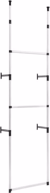 Berkfield Home Telescopic Wardrobe System with Aluminium Clothes Rails in Silver