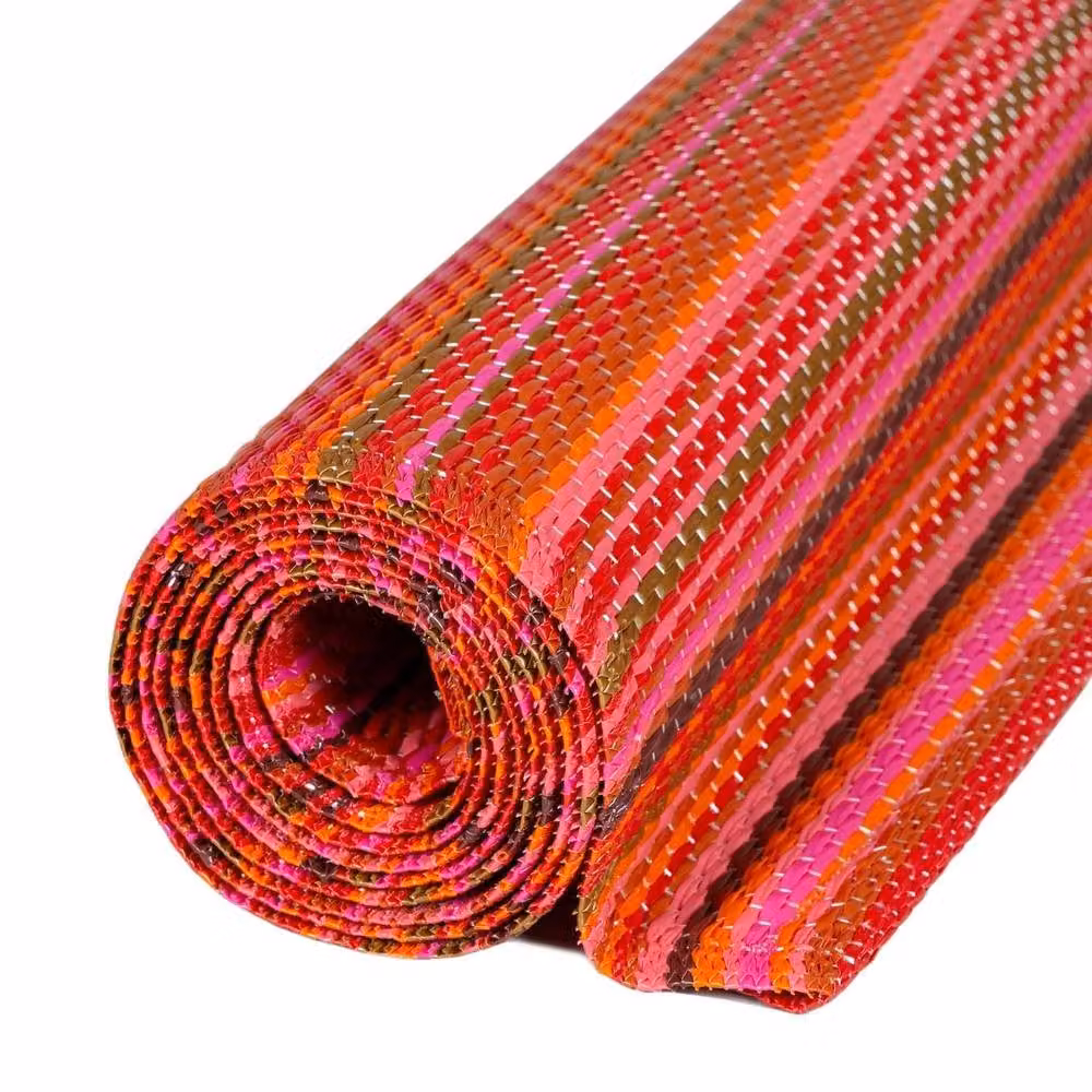 THE RUGS Reversible Weatherproof Striped Rainbow Outdoor Garden Patio Rug in Terracotta, W/D/H: 180 x 270 cm – 3