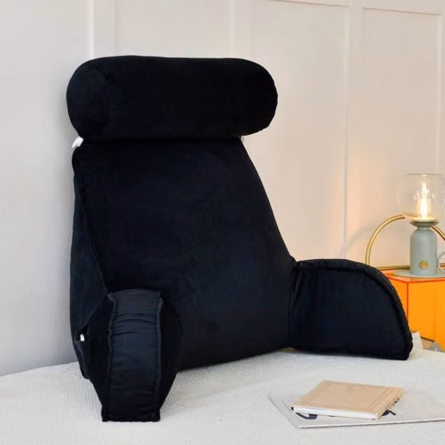 SPETLEK Black Contoured Wedge Cuddle Cushion for Lumbar Support and Head Rest, Cot Size