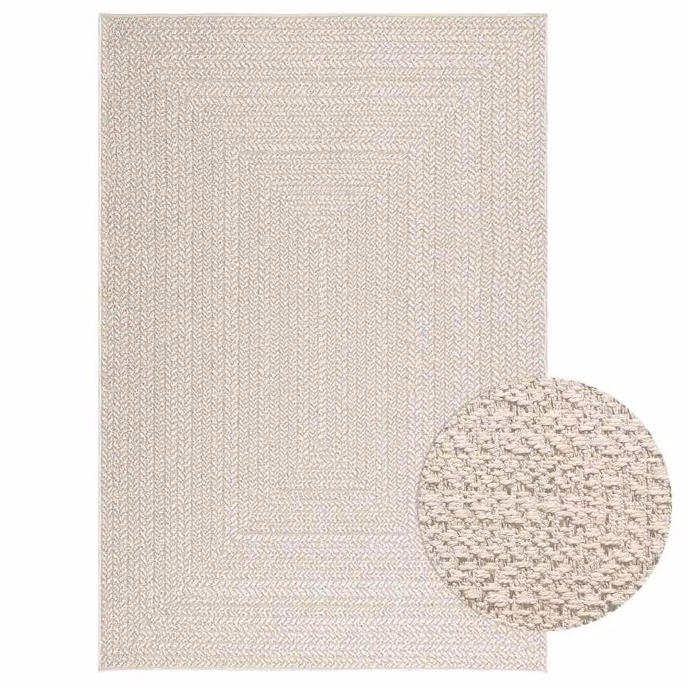 Berkfield Home ZIZUR Jute Look Rug in Beige, W/D/H: 140 x 200 cm – 1