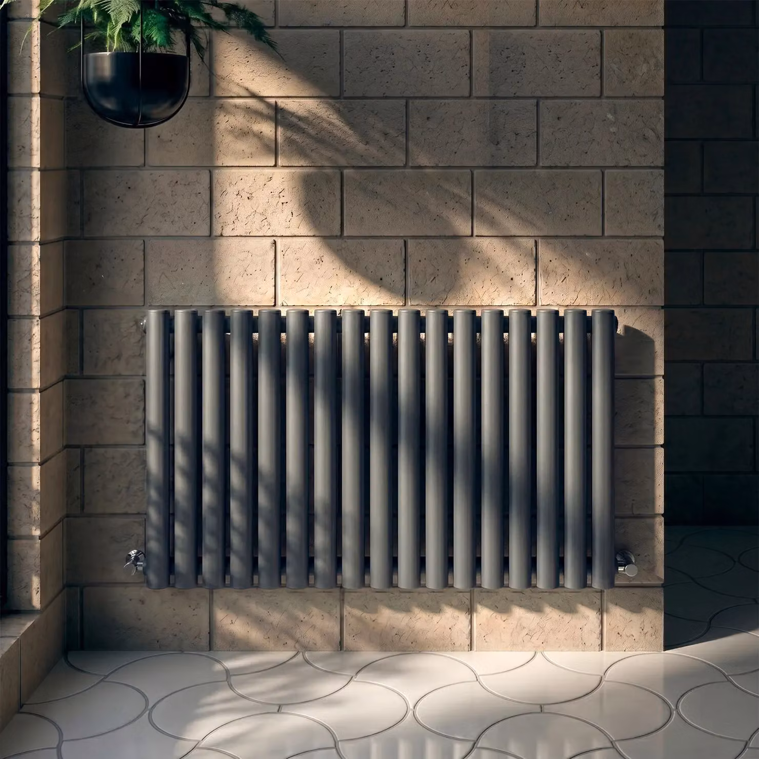 Balterley Embrace Horizontal Double Panel Radiator, Anthracite Grey, W: 99.2 cm, H: 60 cm – 6