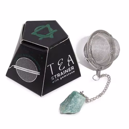 KDMD Green Aventurine Raw Crystal Gemstone Tea Strainer with Fine Mesh Stainless Steel Sieve – 1