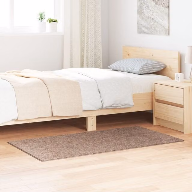Berkfield Home Brown Shaggy Rectangular Rug, W: 80 cm, L: 150 cm