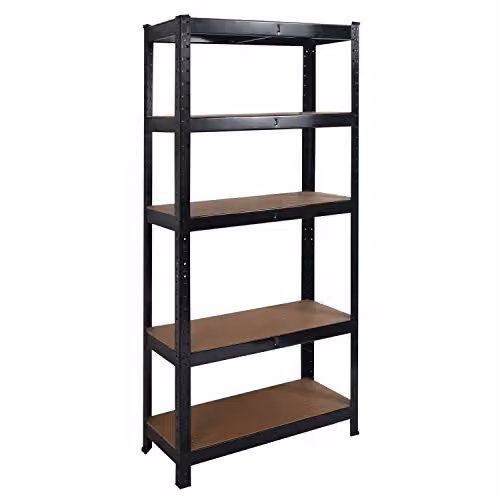 House of Home 5 Tier Heavy Duty Metal Storage Rack, Black, W/D/H: 70 x 30 x 150 cm – 2
