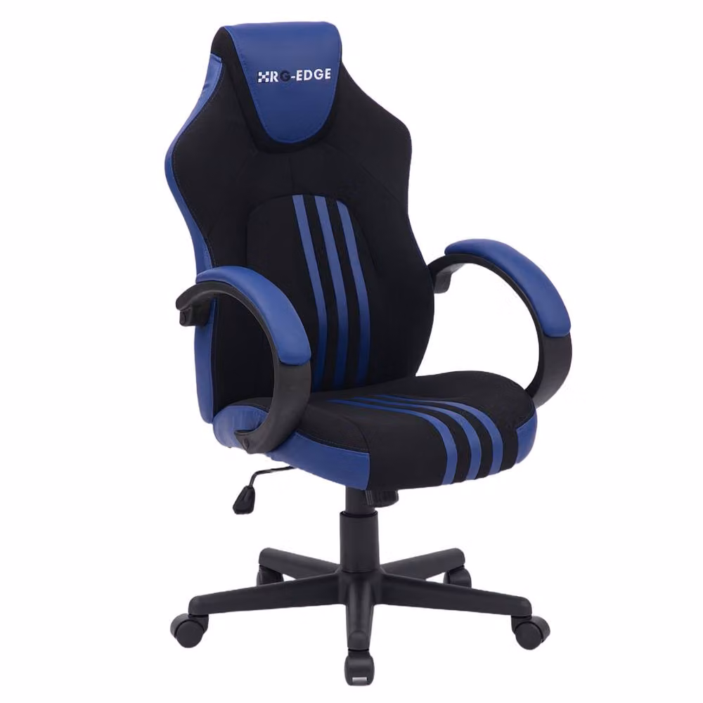 RayGar RG-EDGE Gaming Office Chair with High Back, Armrests and 360 Degree Swivel in Blue and Black – 2
