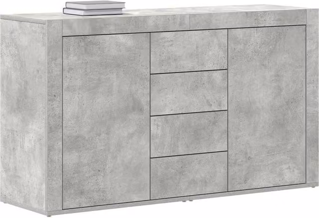 Berkfield Home Concrete Grey Engineered Wood Sideboard W/D/H: 120 x 36 x 69 cm