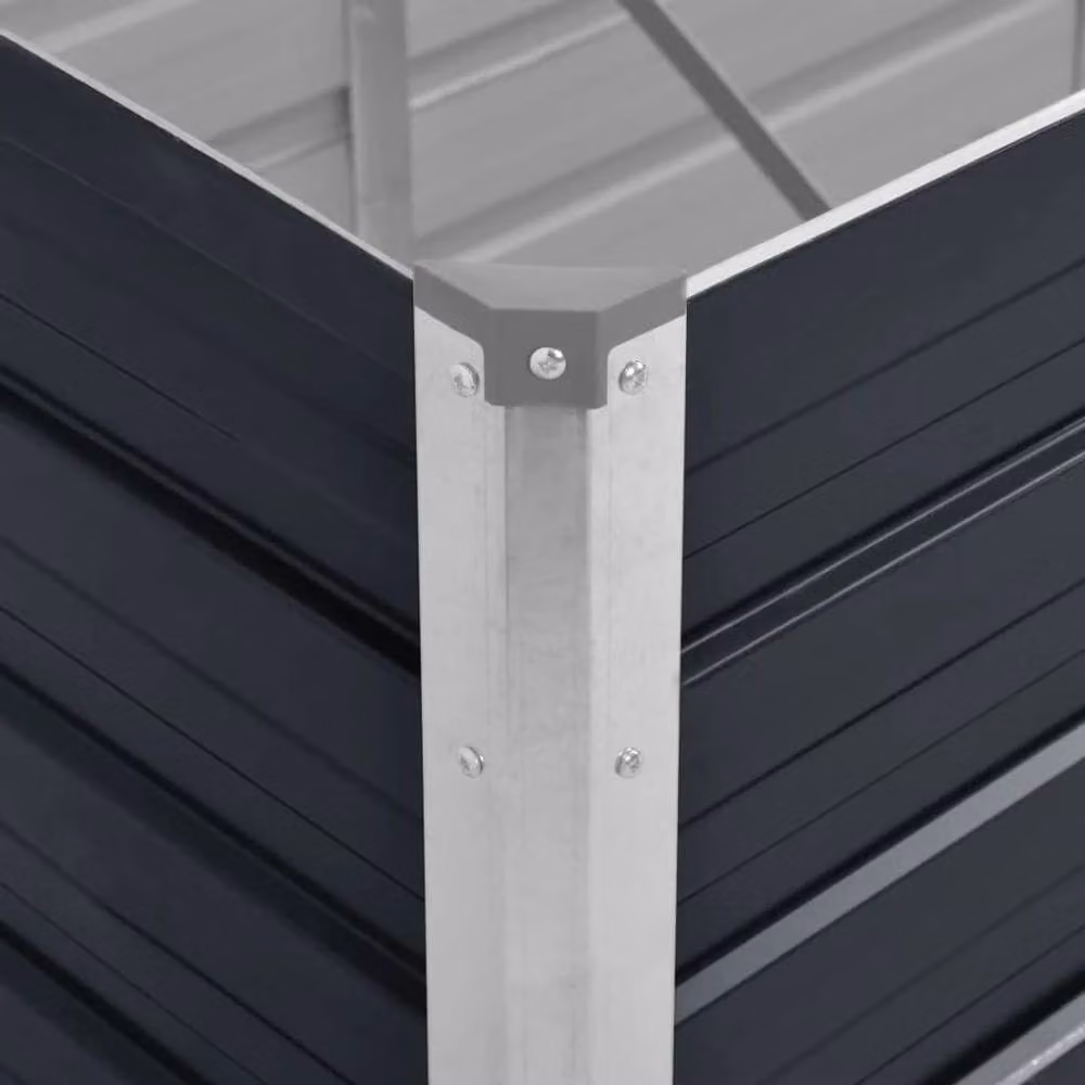 Berkfield Home Garden Anthracite Galvanised Steel Raised Bed, W/D/H: 240 x 80 x 45 cm – 5