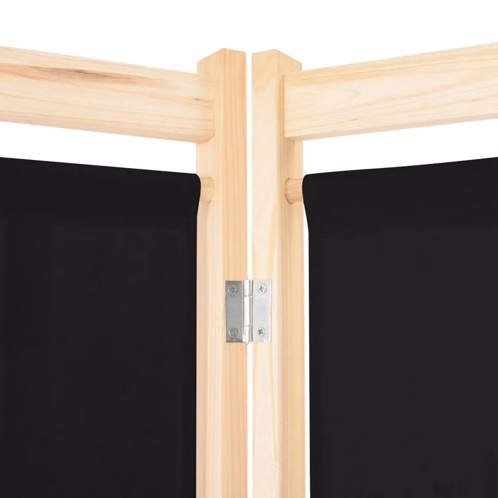 Berkfield Home 6-Panel Black Fabric Room Divider, W/D/H: 240 x 170 x 4 cm – 4