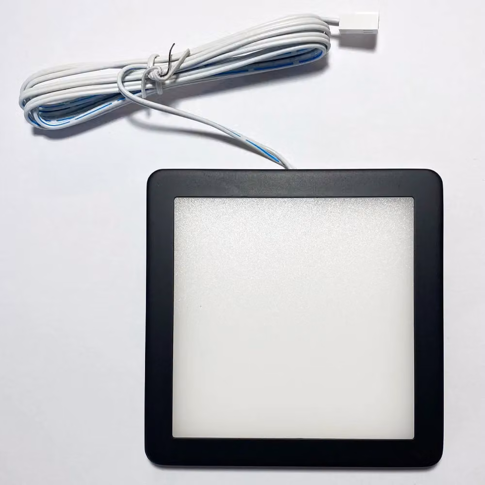 Loops 4x Matt Black Ultra-Slim Square Under Cabinet Kitchen LED Light and Driver Kit with Warm White Diffused Light – 2