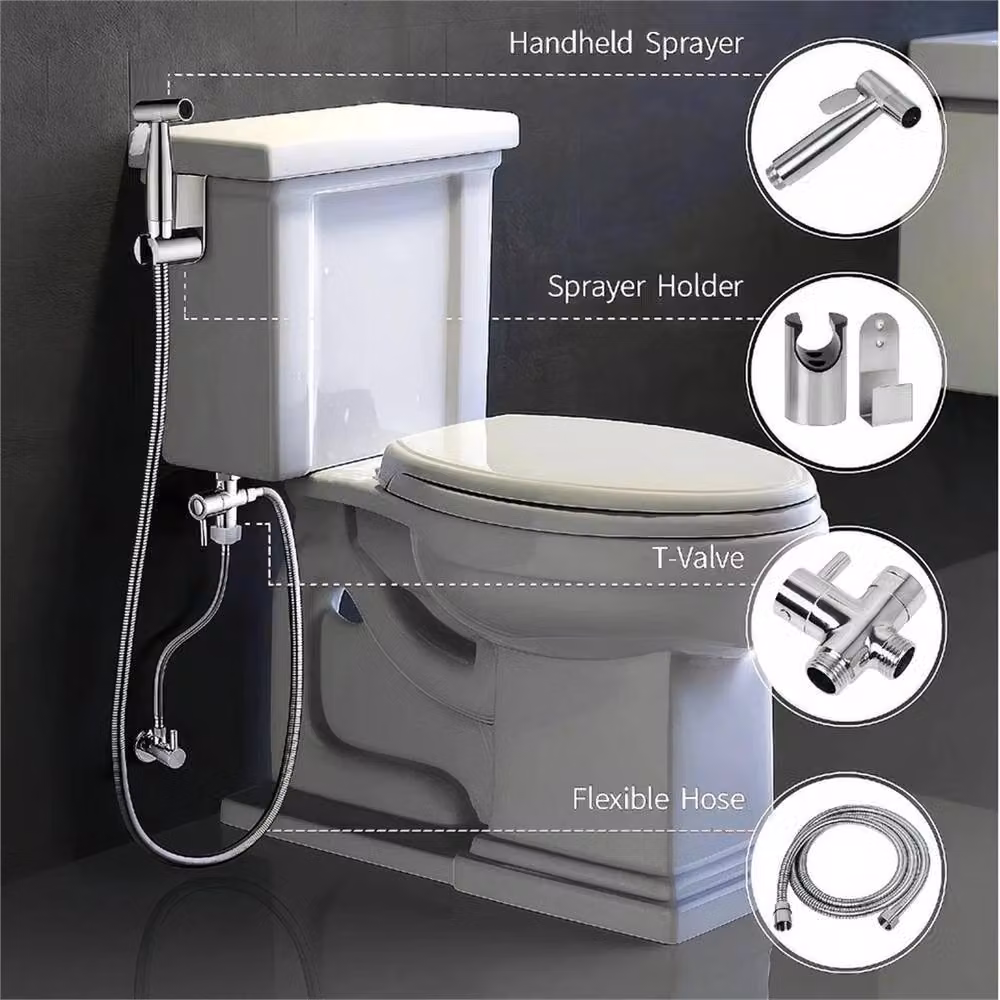 Nordara Stainless Steel Handheld Bidet Sprayer in Silver – 3