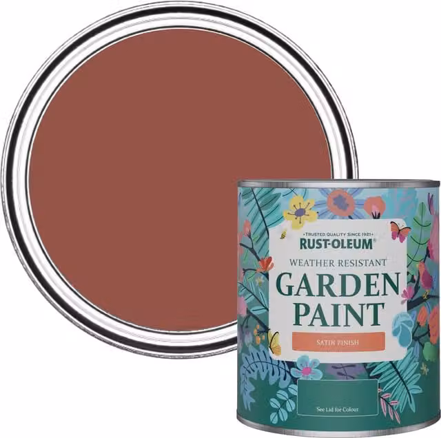 Rust-Oleum Garden Paint in Satin Finish, Fire Brick Red/Brown, 0.75 l