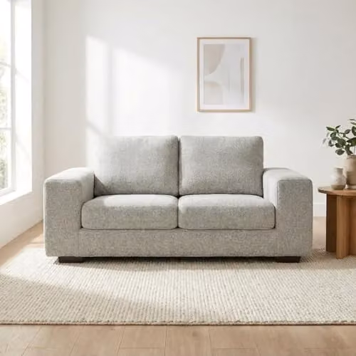 Abakus Direct Boston 3 Seater Fabric Sofa in Grey – 1