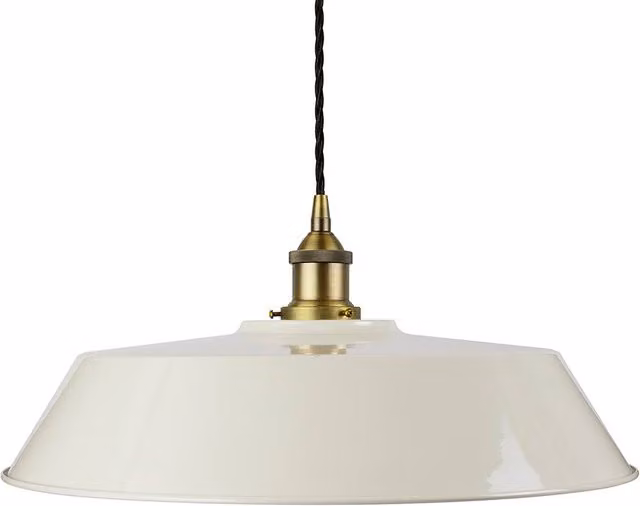 SE Home Chancery Large Pendant Light in White and Matt Antique Brass